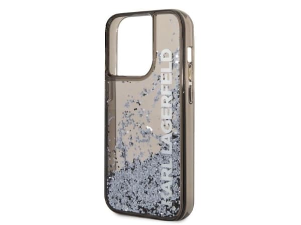 Karl Lagerfeld Liquid Glitter Elong-deksel til iPhone 14 Pro Max - svart