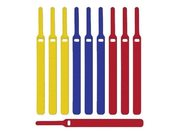 LTC BASIC STRAPS - Kabelsamlare - 17 cm - blå, gul, röd (paket om 10)