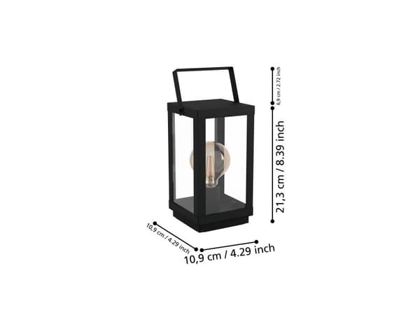 EGLO BRADFORD 1 bordlampe E27 sort/klar