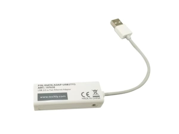 TECHly - Nettverksadapter - USB 2.0 - 10/100 Ethernet x 1 - hvit