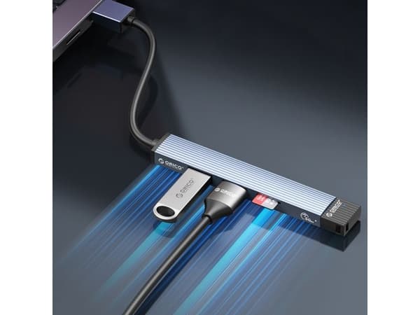 Orico AH-A13 USB-A hub dockningsstation 1x USB-A 3.0 + 3x USB-A 2.0 – grå