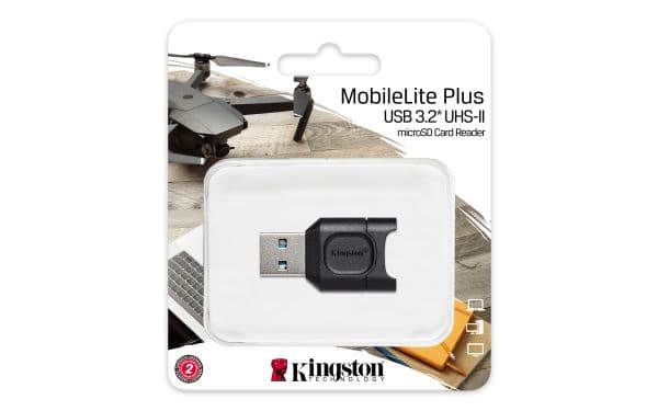 Kingston MobileLite Plus - Kortleser (microSD, microSDHC, microSDHC UHS-I, microSDHC UHS-II, microSDXC, microSDXC UHS-I, microSDXC UHS-II) - USB 3....