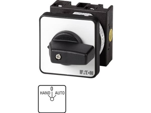 Eaton T0-2-15432/E, Toggle switch, 2P, Svart, Vit, IP65, 48 mm, 90 mm