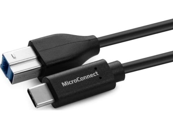MicroConnect - USB-kabel - USB-C (hann) til USB Type B (hann) - USB 3.2 Gen 1 - 1.8 m - svart