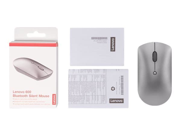 Lenovo 600, Optinen, Bluetooth, 2400 DPI, Harmaa