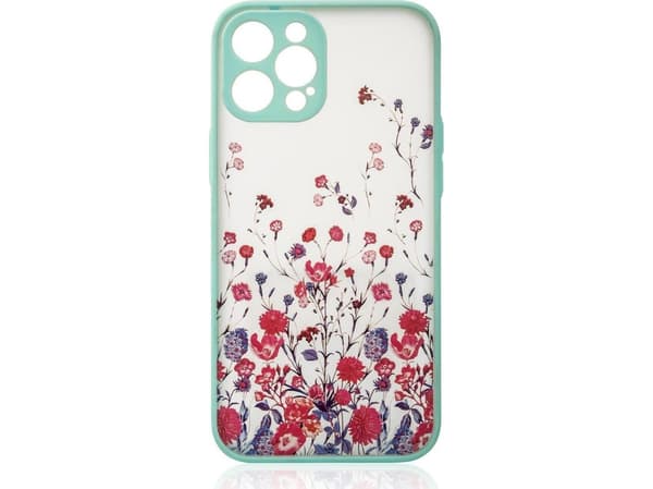 Designetui til iPhone 12 Pro blomsteretui lys blå