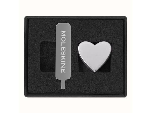 Moleskine Pins Hjerte Sølv