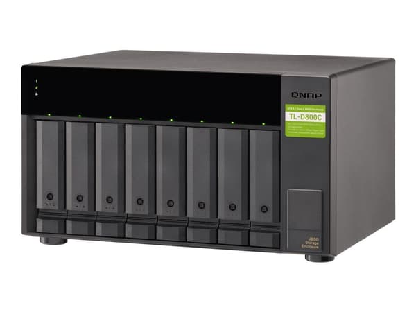 QNAP TL-D800C - Hårddiskarray - 8 fack (SATA-600) - USB 3.2 Gen 2 (extern)