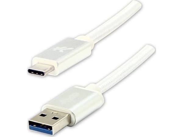 USB-kabel USB-A til USB-C 2 m hvit