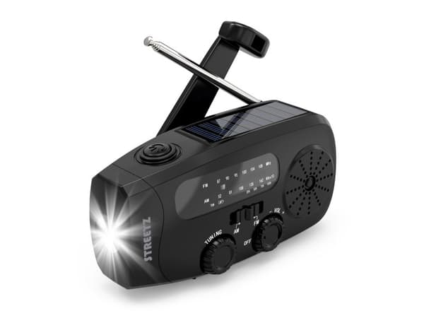 S80 Crank Radio, solcellepanel, svart
