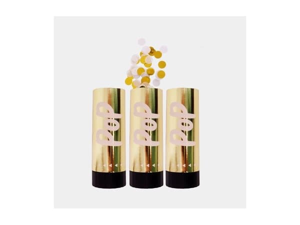 Konfetti tub guld, 10 cm