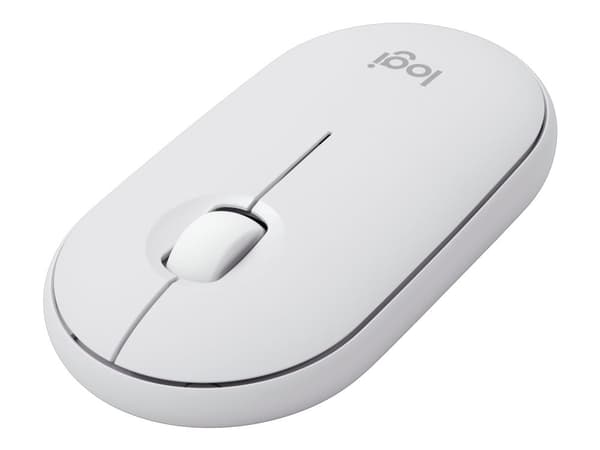 Logitech® | Pebble Mouse 2 (M350s) - Mus - optisk - 3 knappar - trådlös - Bluetooth - Off-White