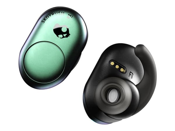 Skullcandy Push - True wireless-hodetelefoner med mikrofon - i øret - Bluetooth - psykotropisk blågrønt