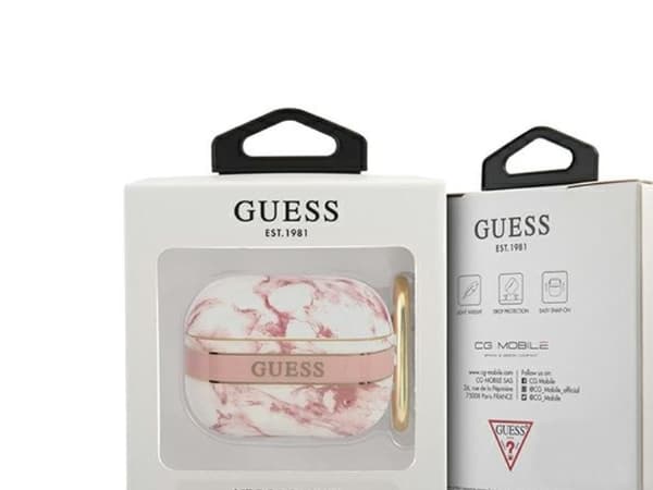 Guess GUAPHCHMAP AirPods Pro-deksel - rosa/rosa Marble Strap Collection