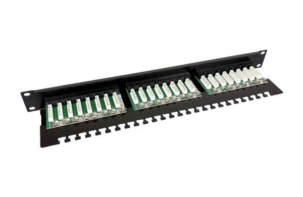 Lanview - Patch-panel - LSA - rackmontering - CAT 5e - UTP - RJ-45 X 24 - svart - 1U - 19"