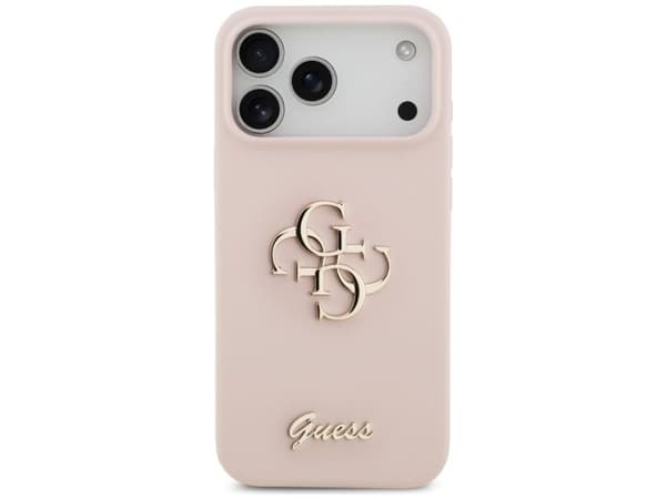 Guess Silicone Big 4G script-skal för iPhone 17 Pro Max - rosa