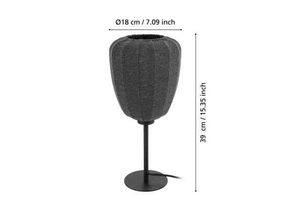 EGLO BARLASTON bordlampe E27 sort/grå