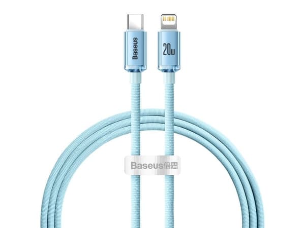 Baseus Crystal Shine, Lilla, USB C, Lightning, 1,2 m, Hankjønn, Hankjønn