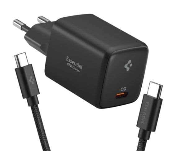 Spigen EE451EU, Innendørs, AC, 1 m, Svart
