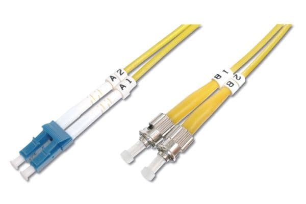 DIGITUS - Patch-kabel - ST enkelläge (hane) till LC enkelläge (hane) - 2 m - fiberoptisk - 9 / 125 mikrometer - startad, halogenfri