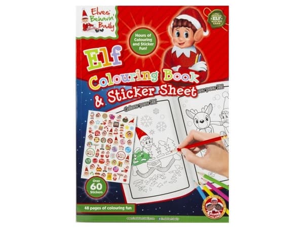 A4 Elf Colouring Book 48 pages with Sticker Sheet CDU