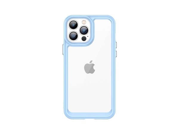 Outer Space-etui til iPhone 12 Pro Max hardt deksel med gelramme - blå