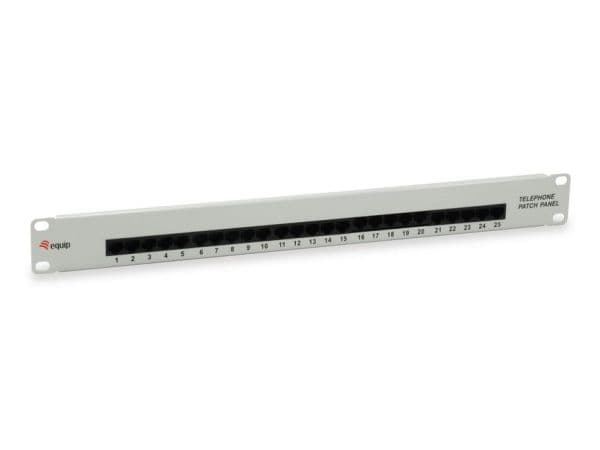 Equip 125296, RJ-45, Cat3, Grå, Metall, Rackmontering, 1U