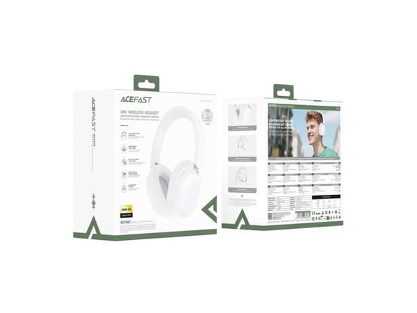Acefast H12 Wireless On-Ear Bluetooth 5.4 Headphones with ANC - White