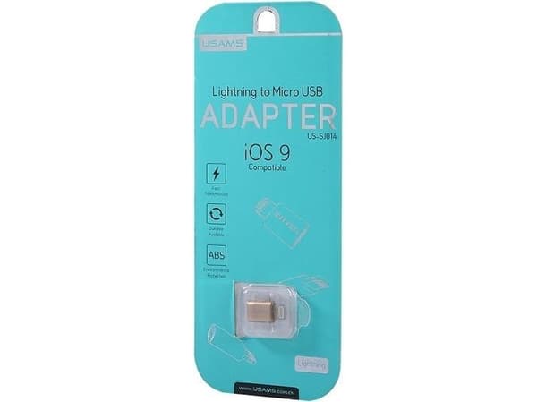 USAMS USB-adapter, Lightning till microUSB, guldfärgad (IPTMIC01)
