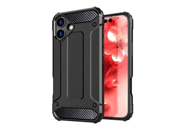 Hybrid Armor-telefonetui til iPhone 16 - svart