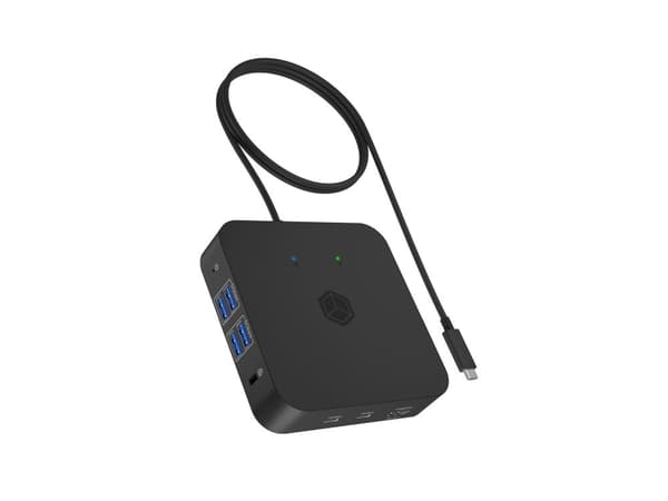 ICY BOX - Dokkingstasjon - USB-C - 3 x HDMI - 1GbE