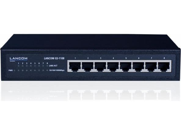 LANCOM GS-1108, ostyrd, L2, Gigabit Ethernet (10/100/1000), full duplex