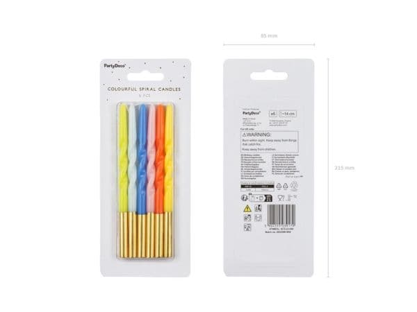 PartyDeco SCS-23-000, Rund, Multifärg, 6 styck