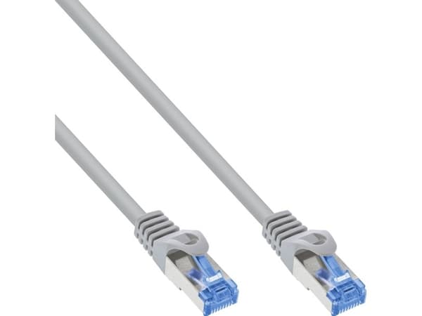 InLine patch cable Cat.6A S/FTP TPE LSZH CCA harmaa 0.5m - Kaapelit - Verkko (72655)