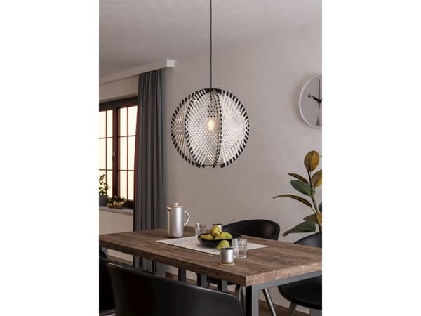 EGLO WAVERTON pendellampe Ø480 E27 sort/tre/hvit