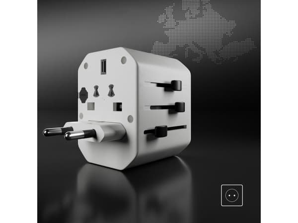 SBS TEADAPTUSBTCUNI USB-C till USB-A universell reseadapter - Vit