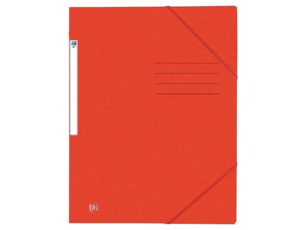Elastikmapp Oxford Top File+, 3-flik, A4, röd