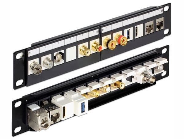 Delock - Patch-panel - svart - 1U - 10" - 12 portar