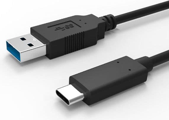 USB-A til USB-C-kabel Logo, 1 m, svart