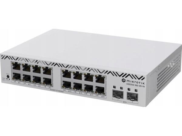 NET SWITCH 16PORT 1000M 2SFP+ CSS318-16G-2S+IN MIKROTIK