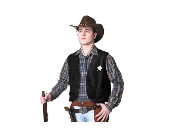 Svart cowboyväst