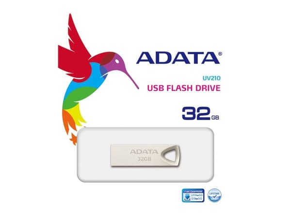 ADATA UV210 - USB-flashstasjon - 32 GB - USB 2.0 - gyllen