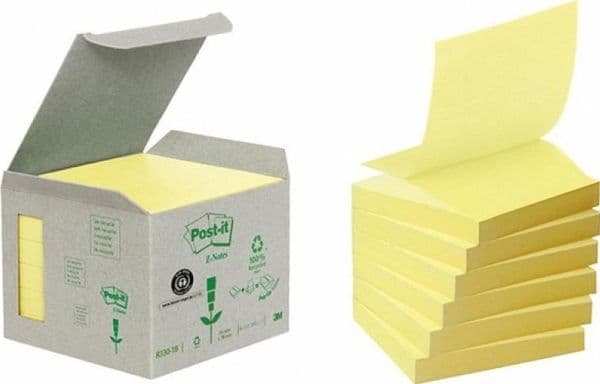 Post-it, Post-it, Environment, gul, 76 x76mm, pakke a 6 stk