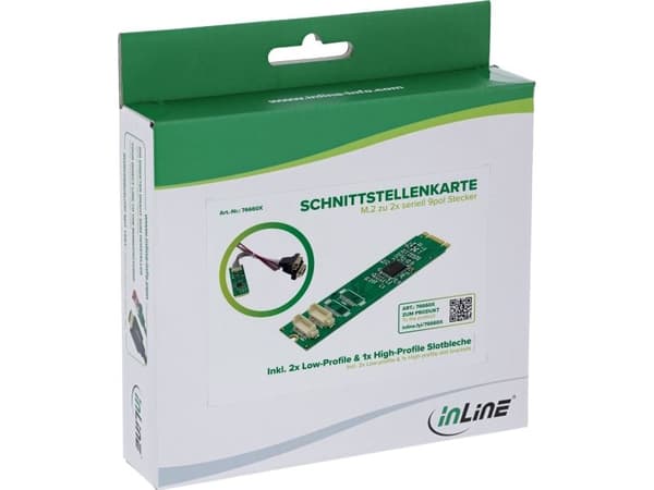 InLine 76660X, M.2, Serial, Hankoppling, PCI 3.0, 9-stift, Taiwan
