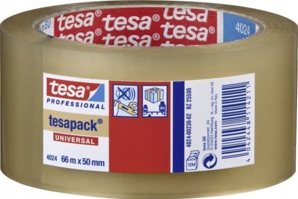 Tesa 04024 universal packtejp 66 m x 50 mm transparent