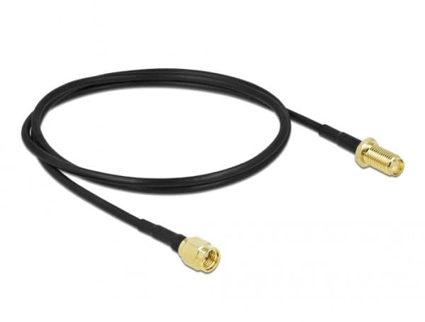 DeLOCK 90447, 0,9 m, LMR100, SMA, SMA, Sort