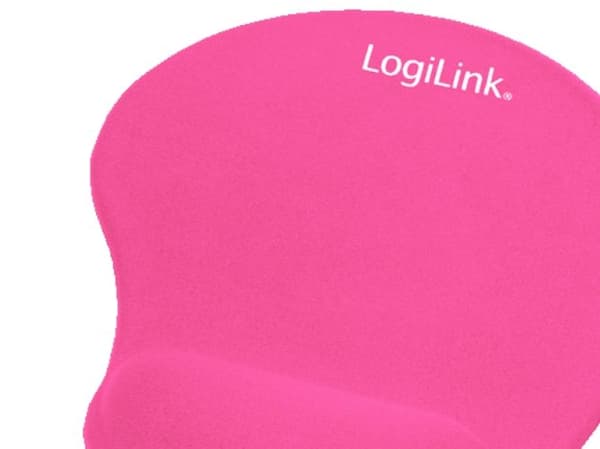 LogiLink GEL Mouse Pad with Wrist Rest Support - Musematte med håndleddsstøtte - rosa