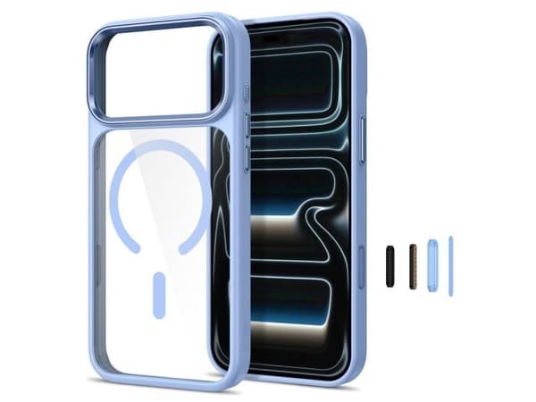 Tech-Protect Magmat Magsafe CC Case for iPhone 17 Pro Max / 18 Pro Max - Transparent Light Blue