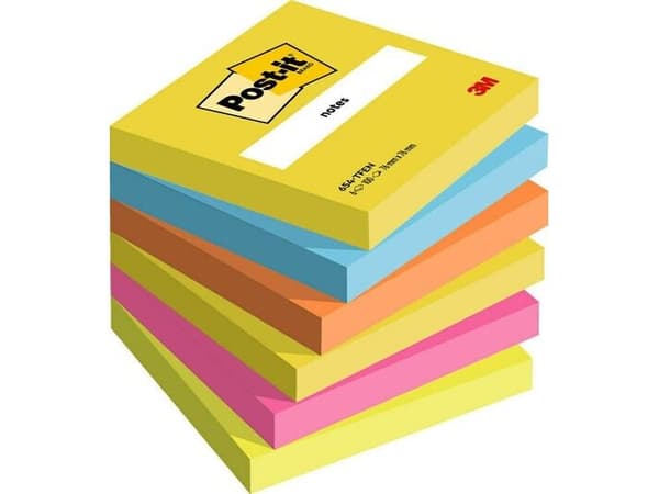 Post-it notes neon 76x76 mm ass. farver 654TFEN (6 stk.)