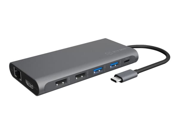 ICY BOX IB-DK4050-CPD - Dokkingstasjon - USB-C - HDMI, DP - 1GbE